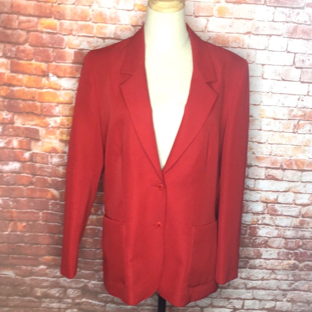 Vintage MCM Panter Red Button Down Blazer Jacket - Picture 1 of 8